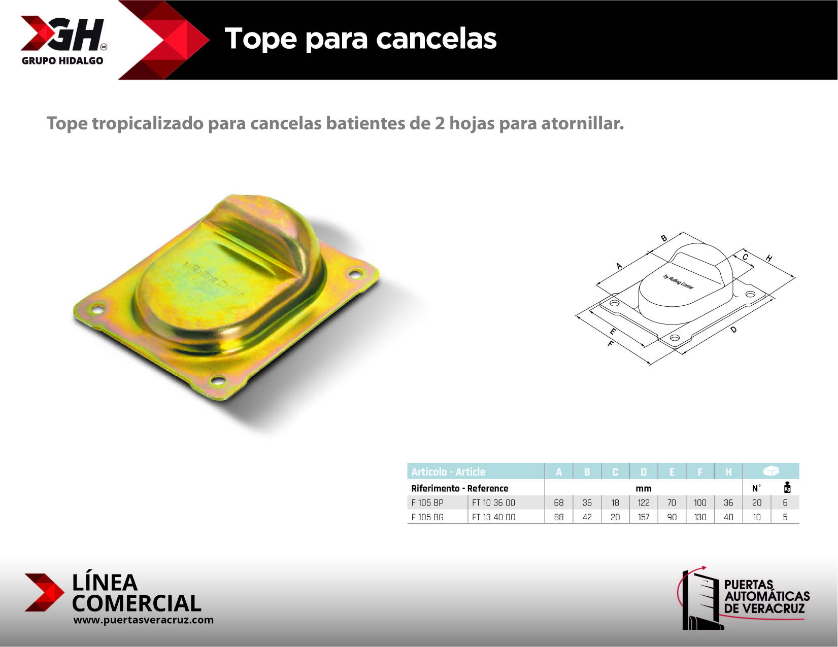 Tope para cancelas